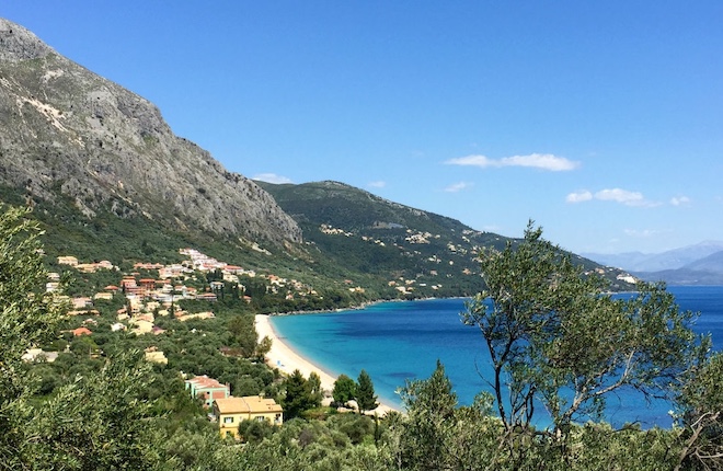 Barbati beach op eiland Corfu