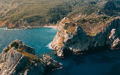 Uitzicht op Kastro in het noordoosten van Skiathos