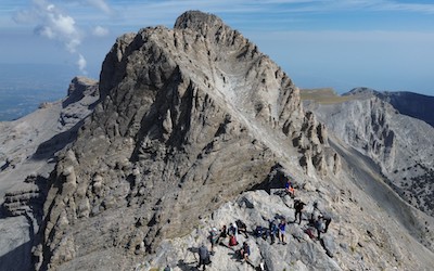 Mount Olympus en Mytikas de hoogste bergtop in Griekenland