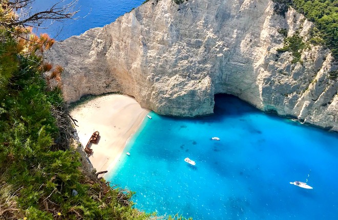 Shipwreck beach op Zakynthos in Griekenland