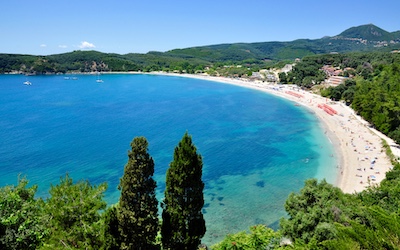 Valtos beach bij Parga in Epirus