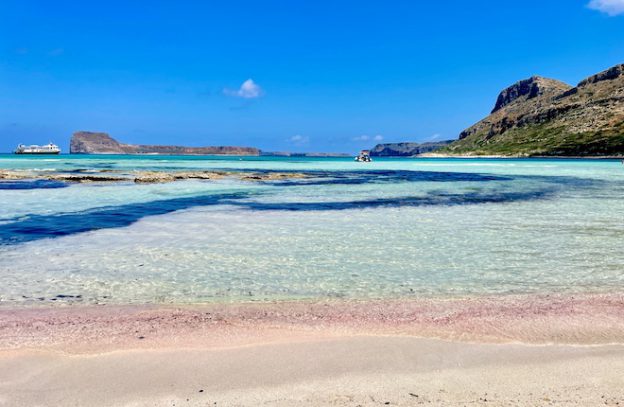 Aan het strand van Balos beach op bestemming Kreta