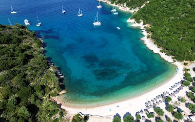 Baai van Filiatro beach op Ithaki