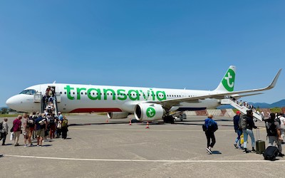 Transavia vliegtuig op Kalamata airport