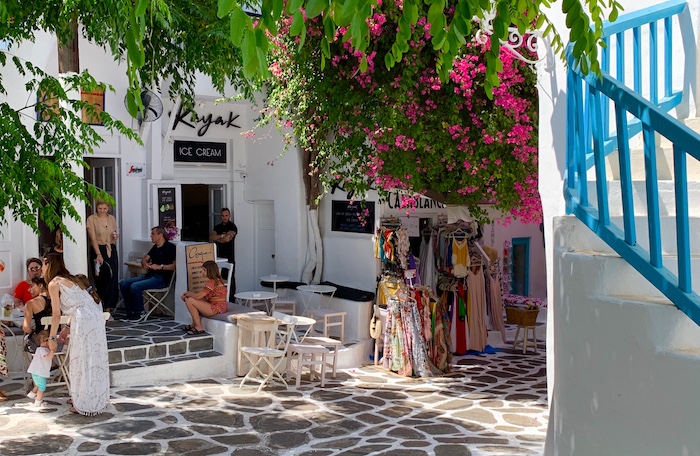 Winkelstraatje in Mykonos-stad