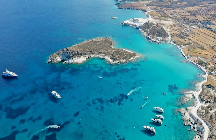 Prassa beach vanuit de lucht