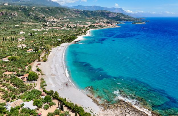 Ritsa strand bij Stoupa op de Mani