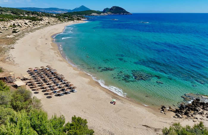 Romanos beach langs de zuidwestkust Peloponnesos