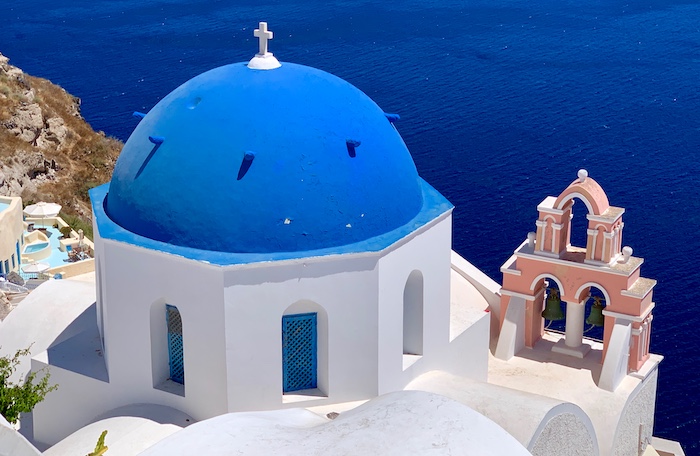 Uitzicht vanaf Oia op Santorini
