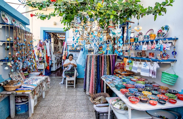 Traditionele souvenirs in Olympos op Karpathos