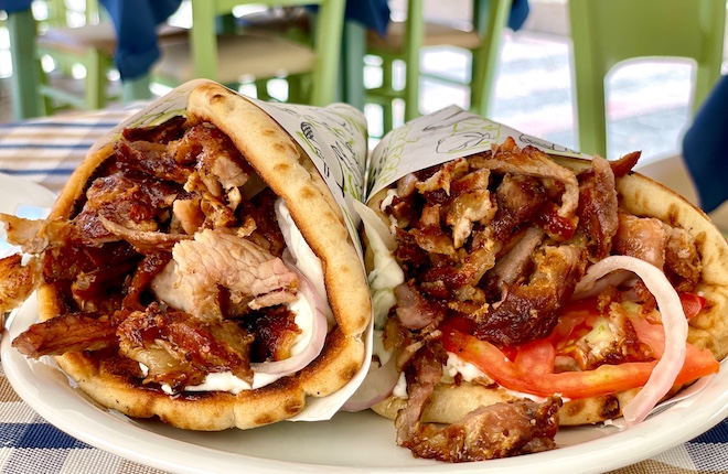 Pita gyros als kindergerecht in Griekenland