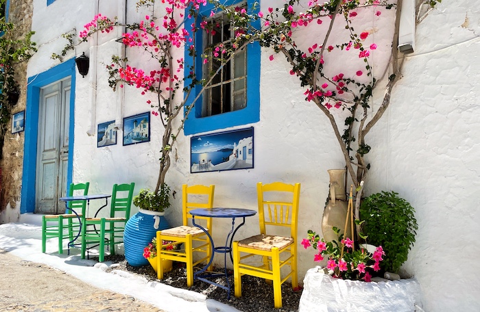 Authentiek Grieks straatje op het eiland Kos tijdens onze rondreis