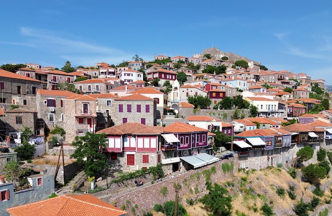 Molyvos en de burcht op Lesbos